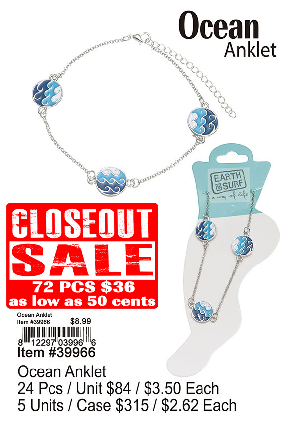 Ocean Anklet - Closeout 72 Pcs.